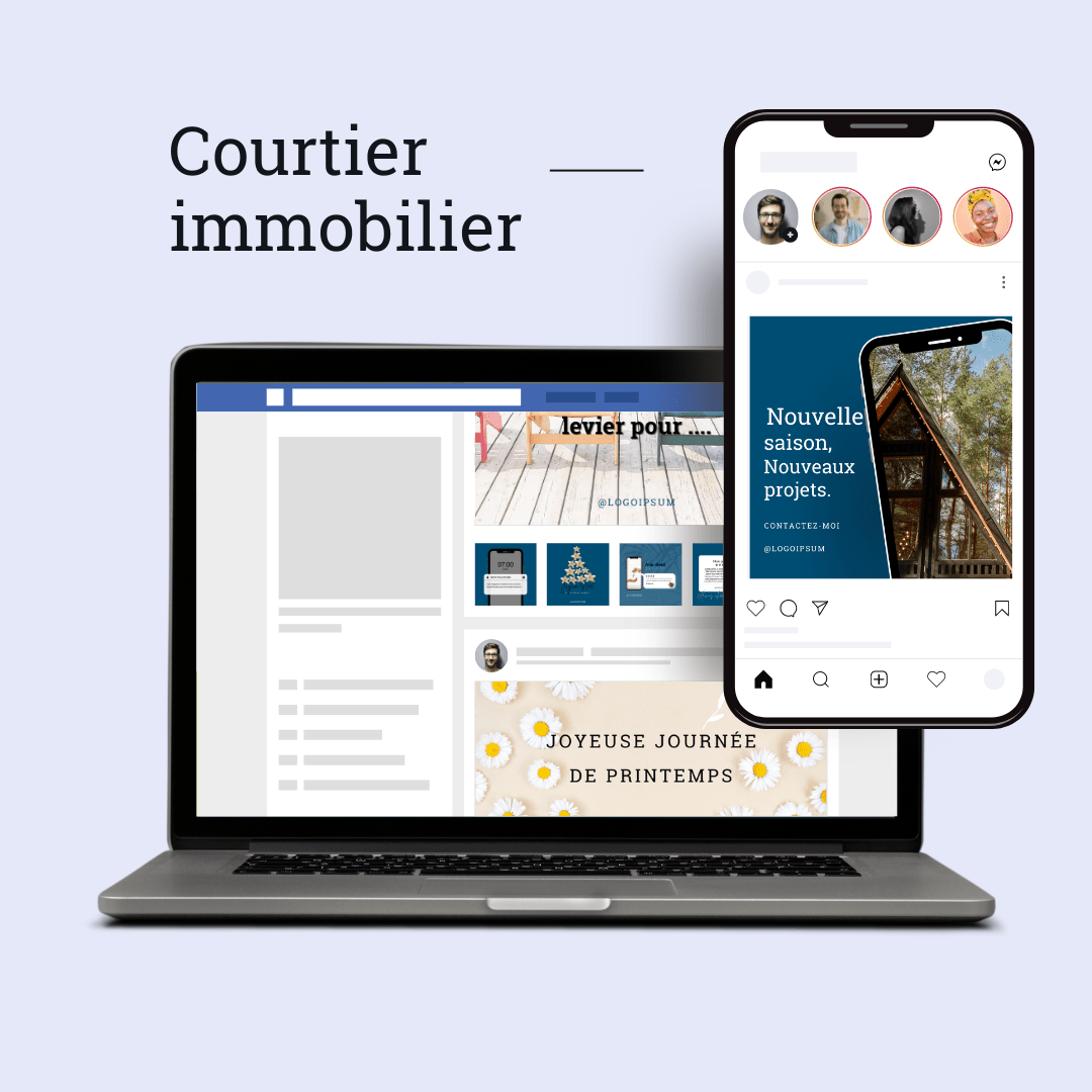 Flince l'agence - Courtier Immobilier - 20 visuels prêts à publier